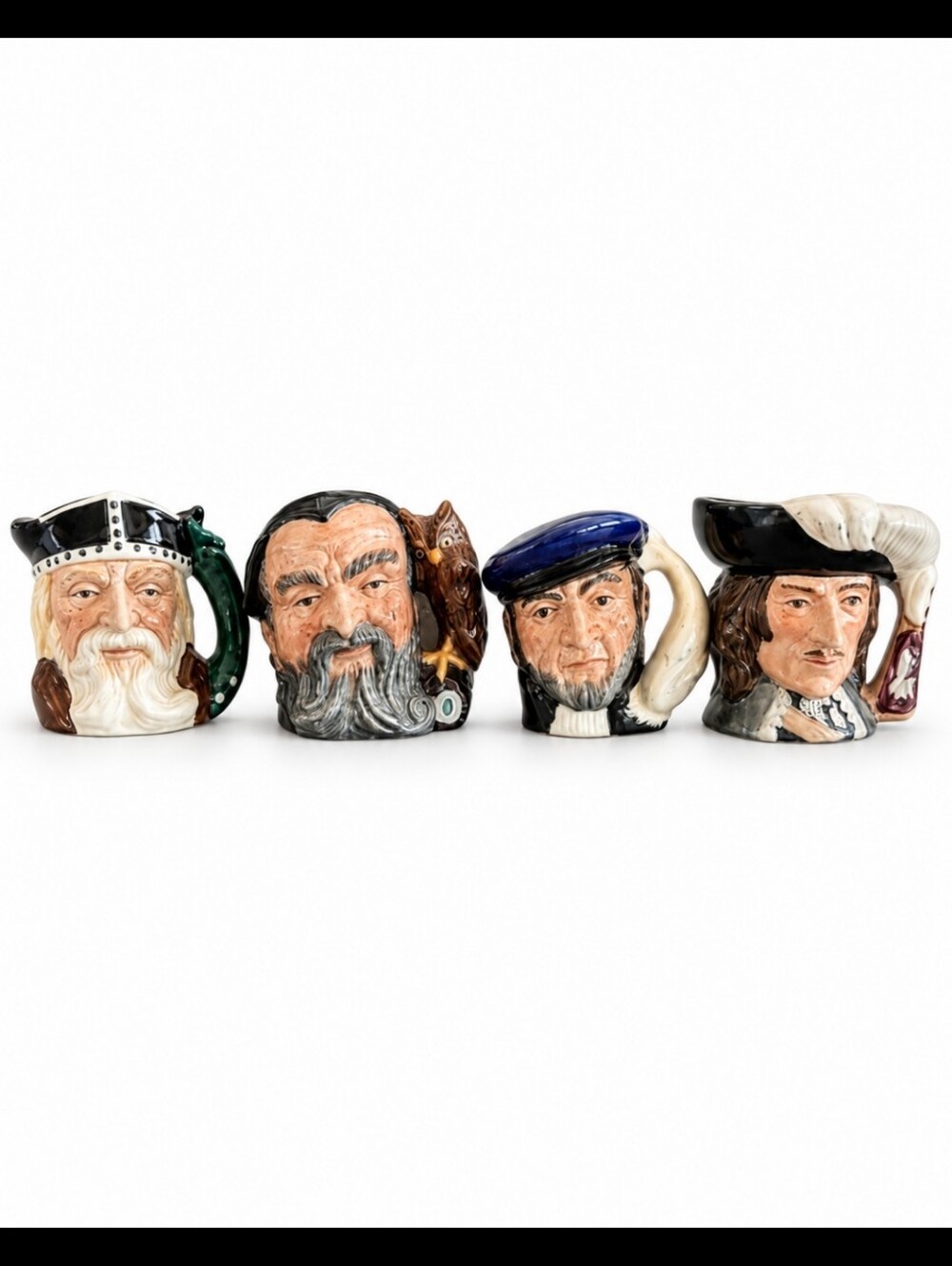 Royal Doulton Mini Character Mugs 4 – Merlin, D’Artagnan, Capt Ahab, Viking Set